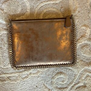 Gold envelop clutch with gold chain border